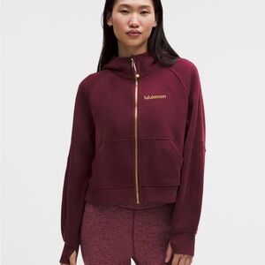 lululemon scuba oversized full zip lunar new year collection in burgundy bay